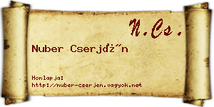 Nuber Cserjén névjegykártya